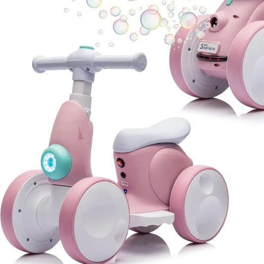 Crowned Cuddles-  Baby Toddler Balance Bike with Bubble Function